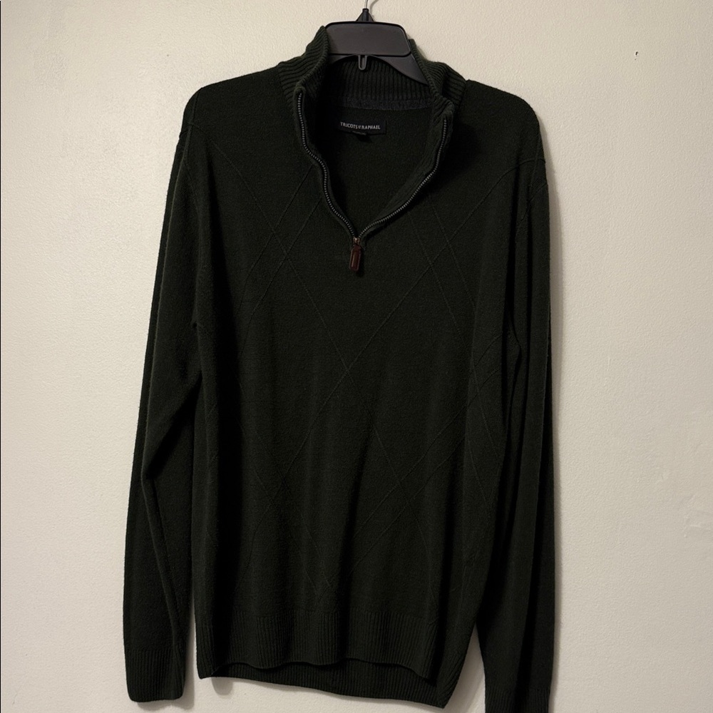 Nautica Men's Dark Green Zip-Up Sweater